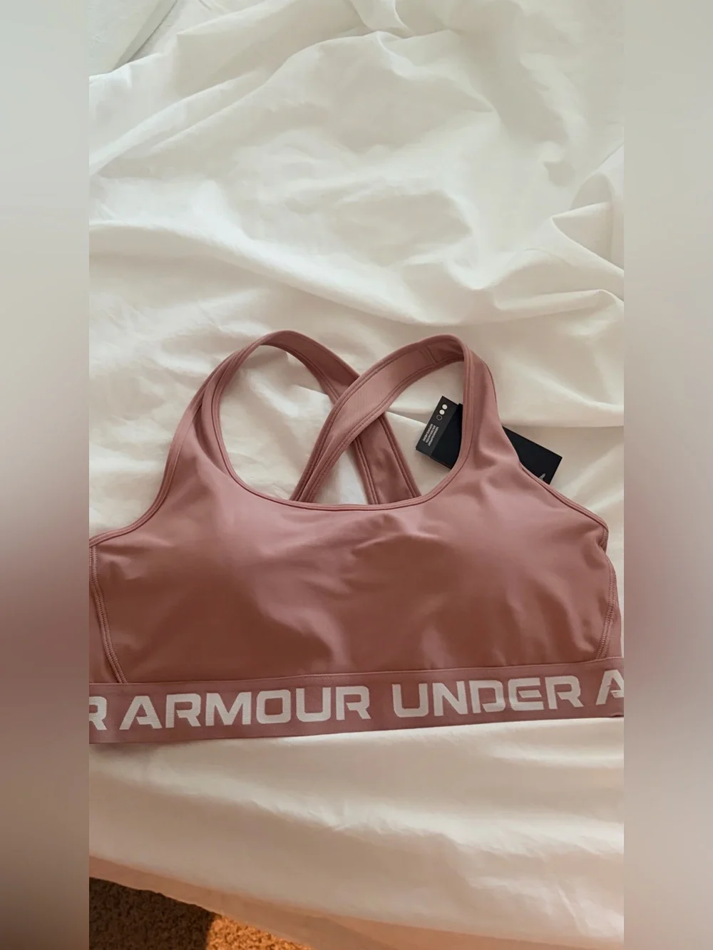 Under Armour Women's Dusty Rose Sports Bra XL Mauve pink “